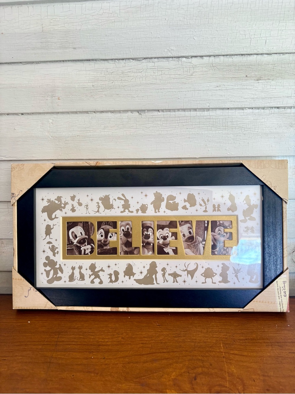 Disney Believe Framed Wall Art - Black and Gold